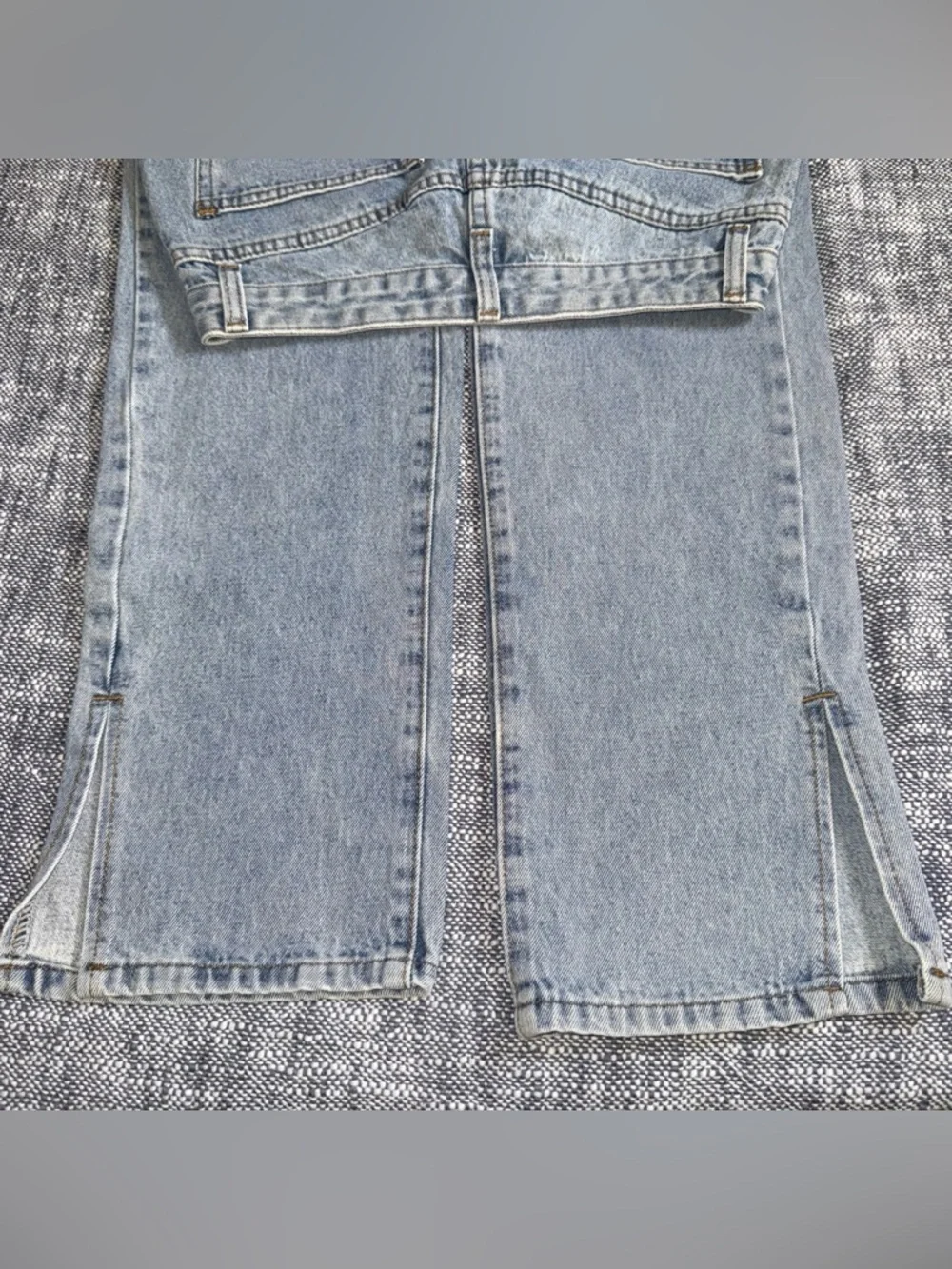 Lioness Alabama slit split hem straight leg long length high waist rise jean XXS